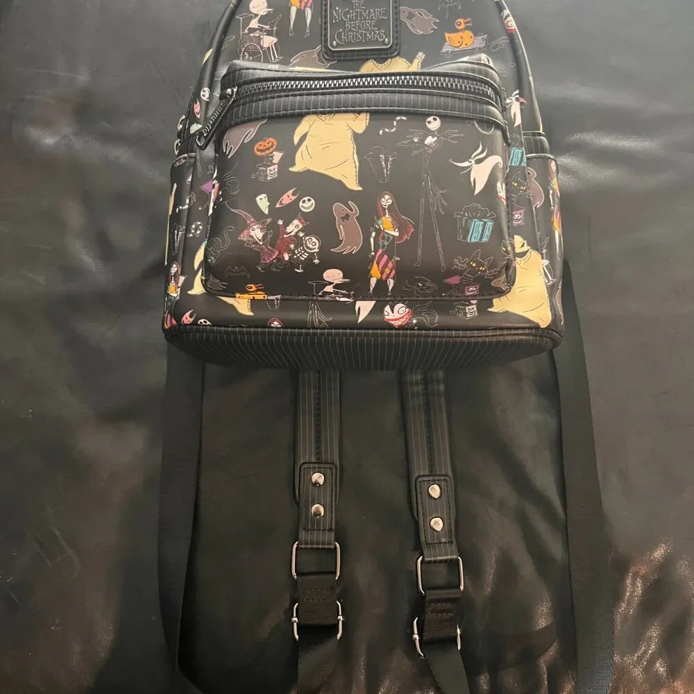 LOUNGEFLY DISNEY NIGHTMARE BEFORE CHRISTMAS MINI BACKPACK - JACK SKELLINGTON